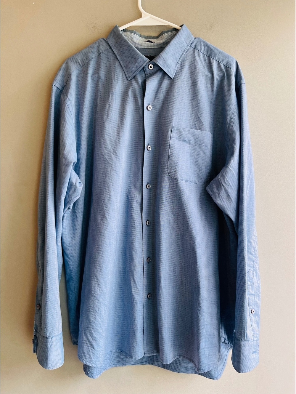 Tommy Bahama Men’s Blue Cotton Button Down Shirt Large